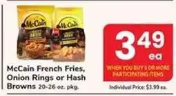 Safeway McCain French Fries, Onion Rings or Hash Browns offer