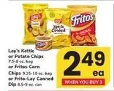 Safeway Lay's Kettle or Potato Chips, Fritos Corn Chips, Frito-Lay Canned Dip offer