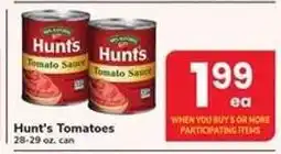 Safeway Hunt's Tomatoes offer