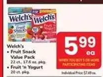 Safeway Welch's Fruit Snack Value Pack offer