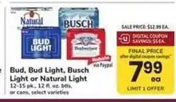 Safeway Bud, Bud Light, Busch Light or Natural Light offer