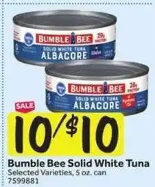 Stop&Shop Bumble Bee Solid White Tuna offer
