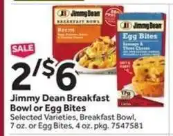Stop&Shop Jimmy Dean Breakfast Bowl or Egg Bites offer