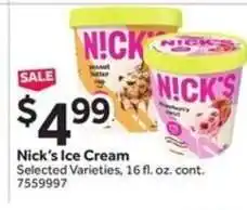Stop&Shop Nick's Ice Cream offer
