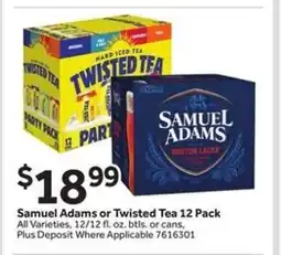 Stop&Shop Samuel Adams or Twisted Tea 12 Pack offer