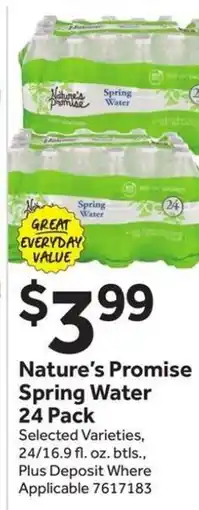Stop&Shop Nature's Promise Spring Water 24 Pack offer