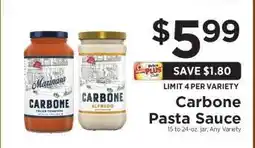 ShopRite Carbone Pasta Sauce offer