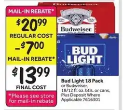 Stop&Shop Bud Light 18 Pack offer