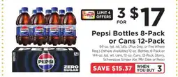 ShopRite Pepsi Bottles 8-Pack or Cans 12-Pack offer