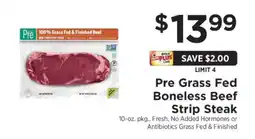 ShopRite Pre Grass Fed Boneless Beef Strip Steak offer