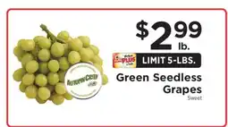 ShopRite Green Seedless Grapes offer