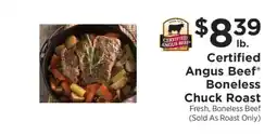 ShopRite Certified Angus Beef Boneless Chuck Roast offer