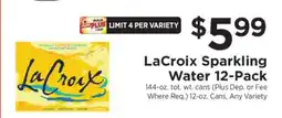 ShopRite LaCroix Sparkling Water 12 Pack offer