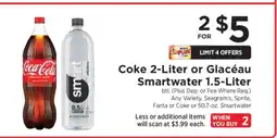 ShopRite Coke 2-Liter or Glacéau Smartwater 1.5-Liter offer