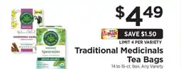 ShopRite Traditional Medicinals Tea Bags offer