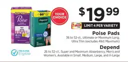 ShopRite Poise Pads / Depend offer