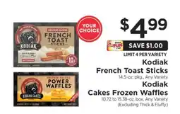 ShopRite Kodiak French Toast Sticks / Kodiak Cakes Frozen Waffles offer
