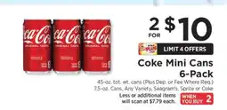 ShopRite Coke Mini Cans 6-Pack offer