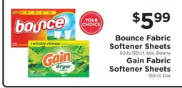 ShopRite Bounce & Gain Fabric Softener Sheets offer