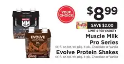 ShopRite Muscle Milk Pro Series / Evolve Protein Shakes offer