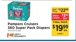 ShopRite Pampers Cruisers 360 Super Pack Diapers offer