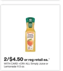 CVS ALL Simply Juice or Lemonade offer