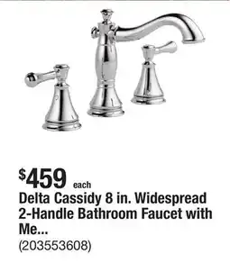 The Home Depot Delta Cassidy 8 in. Widespread 2-Handle Bathroom Faucet with Metal Drain Assembly in Chrome offer