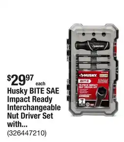 The Home Depot Husky BITE SAE Impact Ready Interchangeable Nut Driver Set with Cushion-Grip Handle (10-Piece) offer