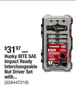 The Home Depot Husky BITE SAE Impact Ready Interchangeable Nut Driver Set with Cushion-Grip Handle (10-Piece) offer