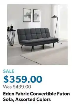 Sam's Club Eden Fabric Convertible Futon Sofa, Assorted Colors offer