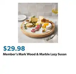 Sam's Club Member's Mark Wood & Marble Lazy Susan offer