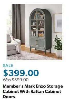 Sam's Club Member's Mark Enzo Storage Cabinet With Rattan Cabinet Doors offer