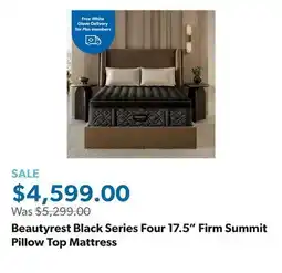 Sam's Club Beautyrest Black Series Four 17.5 Firm Summit Pillow Top Mattress offer