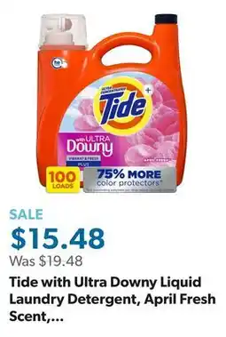 Sam's Club Tide with Ultra Downy Liquid Laundry Detergent, April Fresh Scent, 100 Loads, 128 fl oz offer