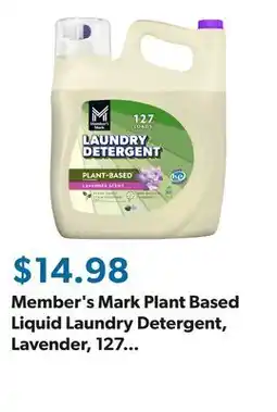 Sam's Club Member's Mark Plant Based Liquid Laundry Detergent, Lavender, 127 loads, 196 fl. oz offer