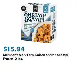 Sam's Club Member's Mark Farm Raised Shrimp Scampi, Frozen, 2 lbs offer