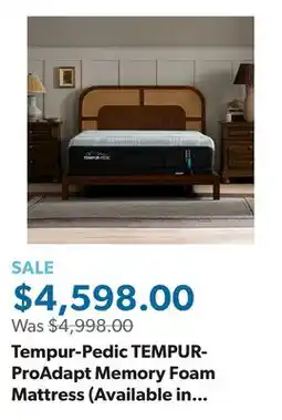 Sam's Club Tempur-Pedic TEMPUR-ProAdapt Memory Foam Mattress (Available in Medium, Firm, and Soft) offer