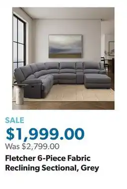 Sam's Club Fletcher 6-Piece Fabric Reclining Sectional, Grey offer