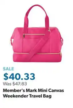 Sam's Club Member's Mark Mini Canvas Weekender Travel Bag offer