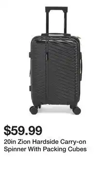 TJ Maxx 20in Zion Hardside Carry-on Spinner With Packing Cubes offer