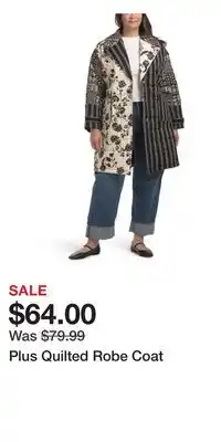 TJ Maxx Plus Quilted Robe Coat offer