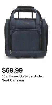 TJ Maxx 15in Essex Softside Under Seat Carry-on offer