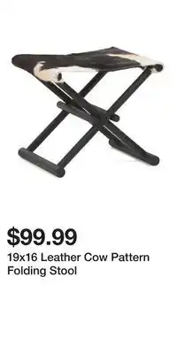 TJ Maxx 19x16 Leather Cow Pattern Folding Stool offer