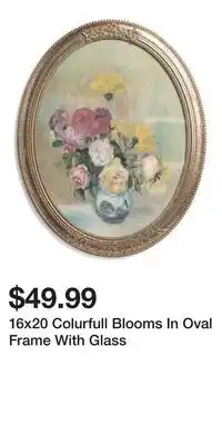 TJ Maxx 16x20 Colurfull Blooms In Oval Frame With Glass offer