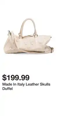 TJ Maxx Made In Italy Leather Skulls Duffel offer