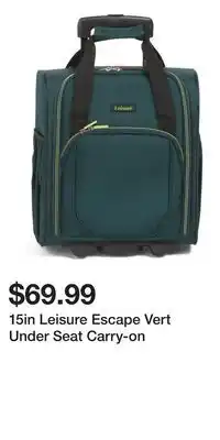 TJ Maxx 15in Leisure Escape Vert Under Seat Carry-on offer