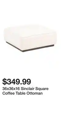 TJ Maxx 36x36x16 Sinclair Square Coffee Table Ottoman offer