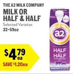 New Seasons Market The a2 milk company milk or half & half offer