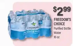 Commissary FREEDOM'S CHOICE Purified Bottle Water offer