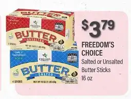 Commissary FREEDOM'S CHOICE Salted or Unsalted Butter Sticks offer